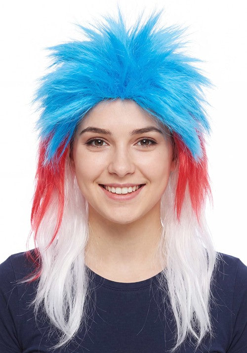 Adult Red White and Blue Punk Costume Wig - US 9294