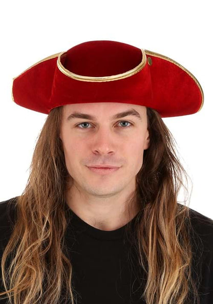 Rum Pirate Red Costume Hat for Adults - US 8230