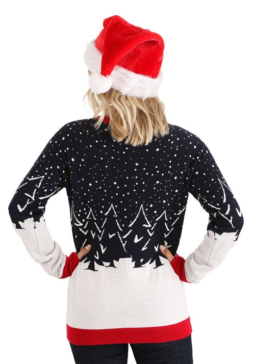 Adult Vintage Santa & Reindeer Ugly Christmas Sweater - US 2643