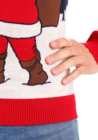 Adult Vintage Santa & Reindeer Ugly Christmas Sweater - US 2643