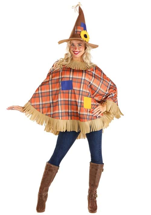Women's Scarecrow Quick Poncho Costume - US 4366