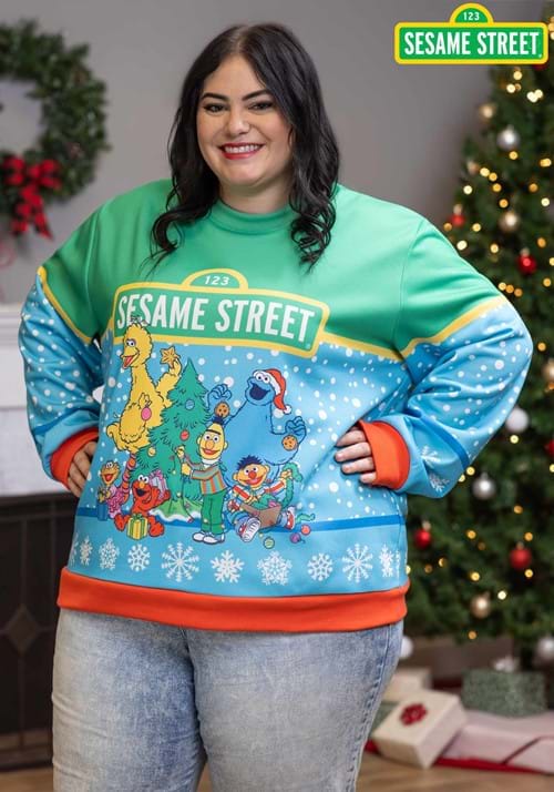 Adult Sesame Street Christmas Sweatshirt - US 6708