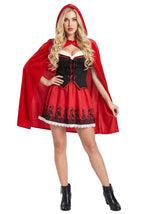 Women's Sexy Little Red Riding Hood Corset Costume Dress - US 4130
