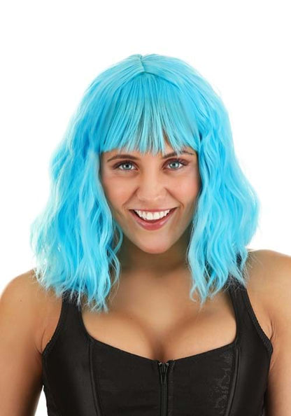 Sky Blue Wavy Wig for Women - US 9655