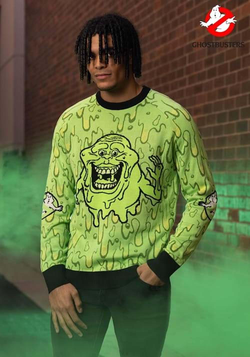 Ghostbusters Slimy Salutations Slimer Adult Sweater - US 9993