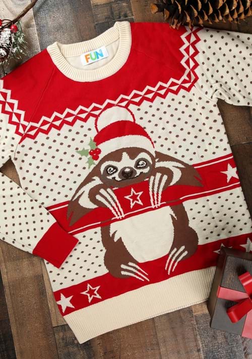 Sloth Adult Ugly Christmas Sweater - US 9332