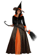 Adult Sparkling Orange Witch Costume - US 3475