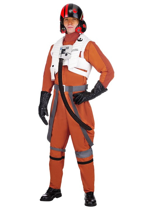 Men's Star Wars Deluxe Poe Dameron Costume Pilot Suit - US 9383