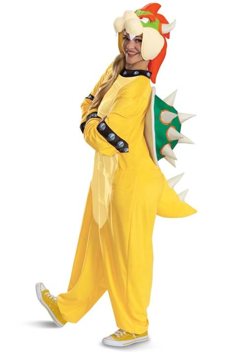 Adult Super Mario Bowser Hooded Jumpsuit Costume - US 4288