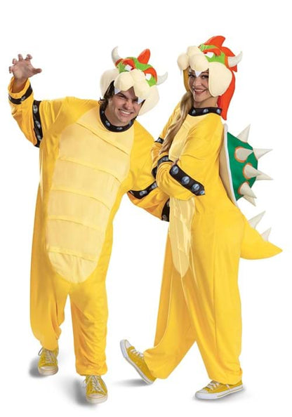 Adult Super Mario Bowser Hooded Jumpsuit Costume - US 4288