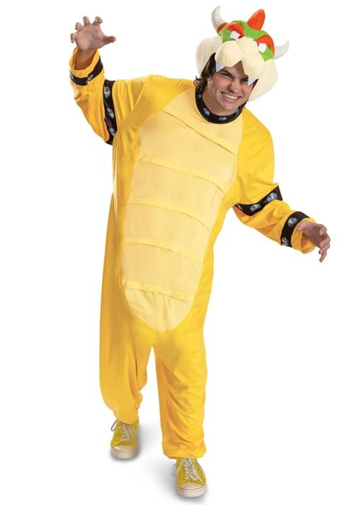 Adult Super Mario Bowser Hooded Jumpsuit Costume - US 4288