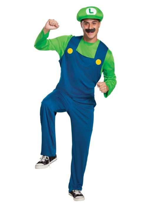 Super Mario Adult Retro Luigi Costume - US 0456
