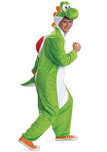 Adult Super Mario Yoshi Hooded Jumpsuit Costume - US 5135