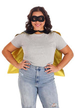 Superhero Black and Yellow Adult Costume Cape Set - US 1080