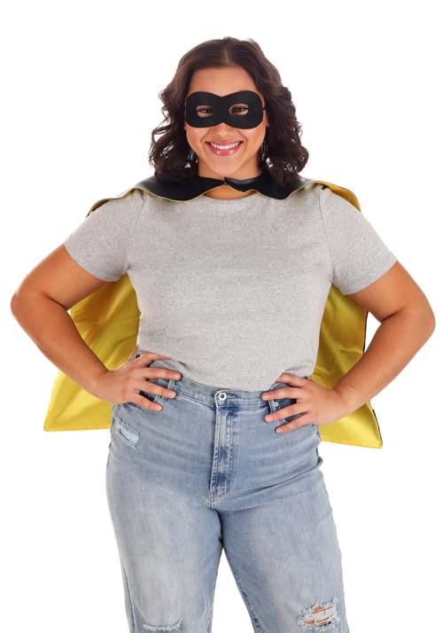 Superhero Black and Yellow Adult Costume Cape Set - US 1080
