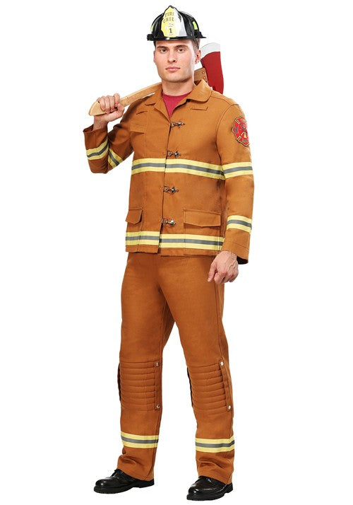 Men's Tan Firefighter Uniform Costume - US 0244