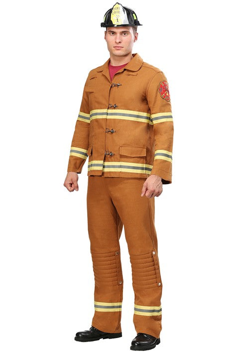 Men's Tan Firefighter Uniform Costume - US 0244