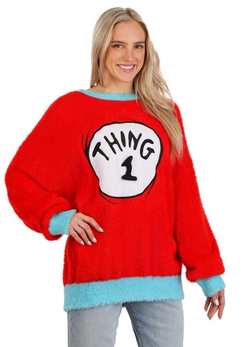 Dr. Seuss Adult Thing 1 & 2 Christmas Sweater - US 3222