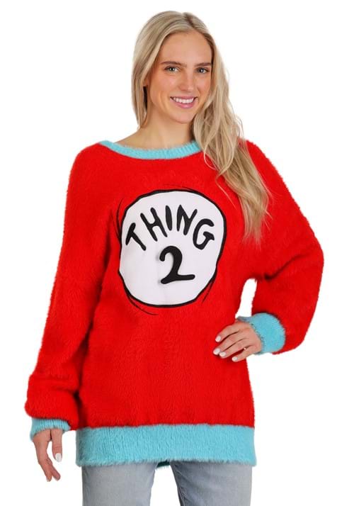 Dr. Seuss Adult Thing 1 & 2 Christmas Sweater - US 3222