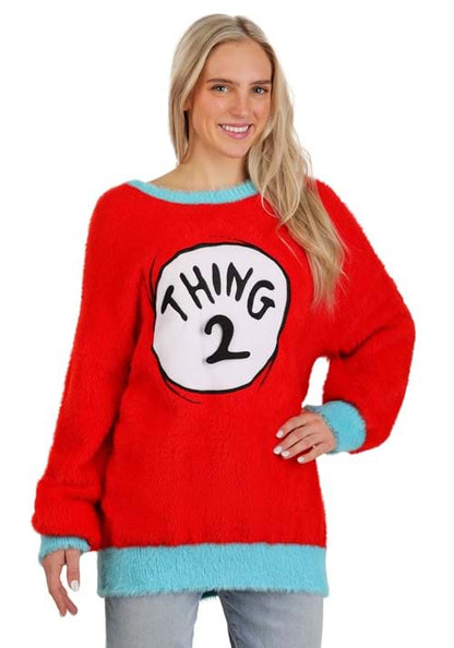 Dr. Seuss Adult Thing 1 & 2 Christmas Sweater - US 3222