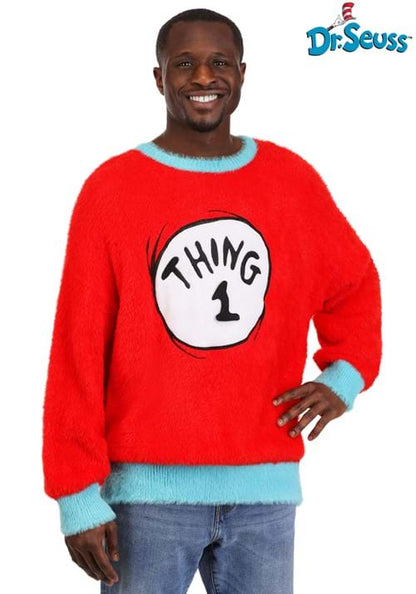 Dr. Seuss Adult Thing 1 & 2 Christmas Sweater - US 3222