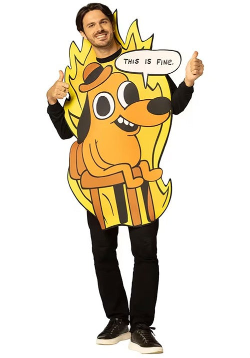 Adult This is Fine Dog Costume - US 3121