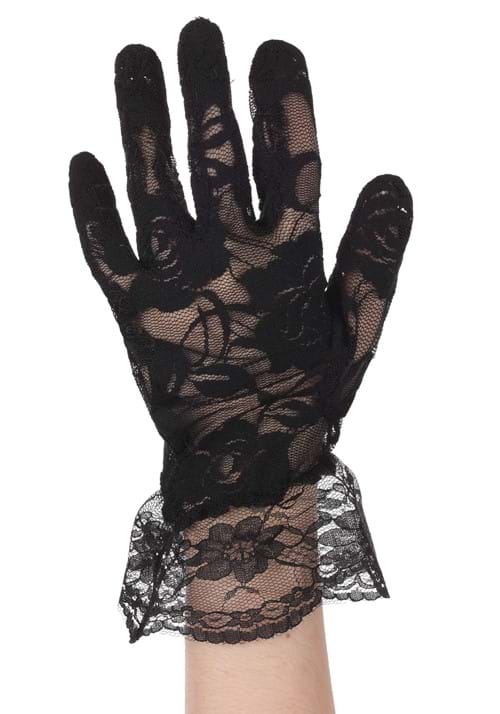 Women's Victorian Costume Black Lace Gloves - US 2543