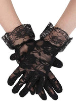 Women's Victorian Costume Black Lace Gloves - US 2543