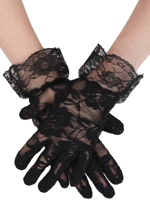 Women's Victorian Costume Black Lace Gloves - US 2543