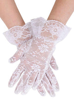 Women's Victorian White Lace Costume Gloves - US 8243