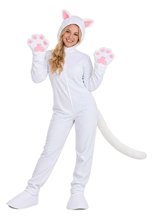 White Cat Costume for Adults - US 2596