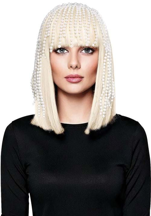 Women's White Pearl Costume Wig - US 8419