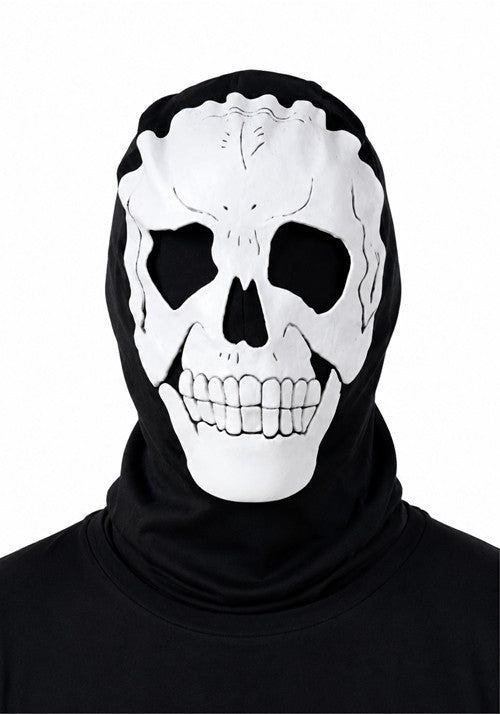 Adult White Skull Pullover Hood Accessory - US 2684