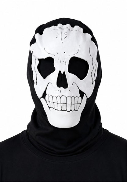 Adult White Skull Pullover Hood Accessory - US 2684