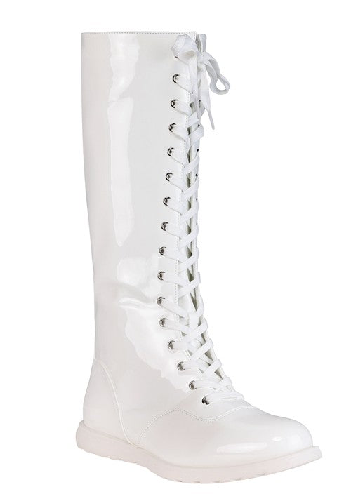 Adult White Wrestling Costume Boots - US 5541