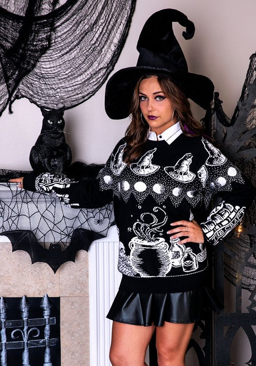 Witch Spellcraft and Curios Halloween Sweater for Adults - US 6269