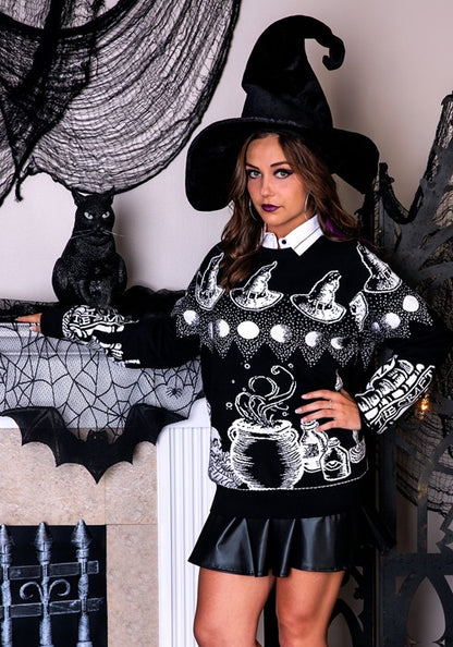 Witch Spellcraft and Curios Halloween Sweater for Adults - US 6269