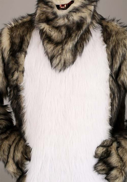 Wolf Mascot Costume with Mouth Mover Mask for Adults - US 4712