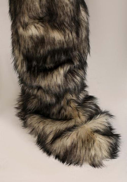 Wolf Mascot Costume with Mouth Mover Mask for Adults - US 4712