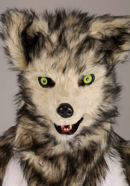 Wolf Mascot Costume with Mouth Mover Mask for Adults - US 4712