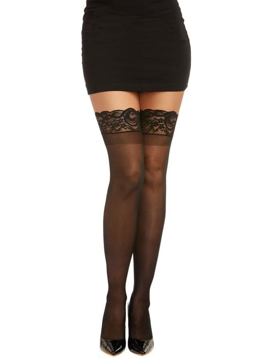 Black Anti-Slip Thigh Women's High Stockings - US 8083