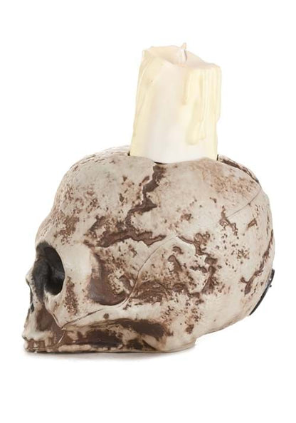 5-Inch Light Up Ancient Skull Candle Decoration - US 3998