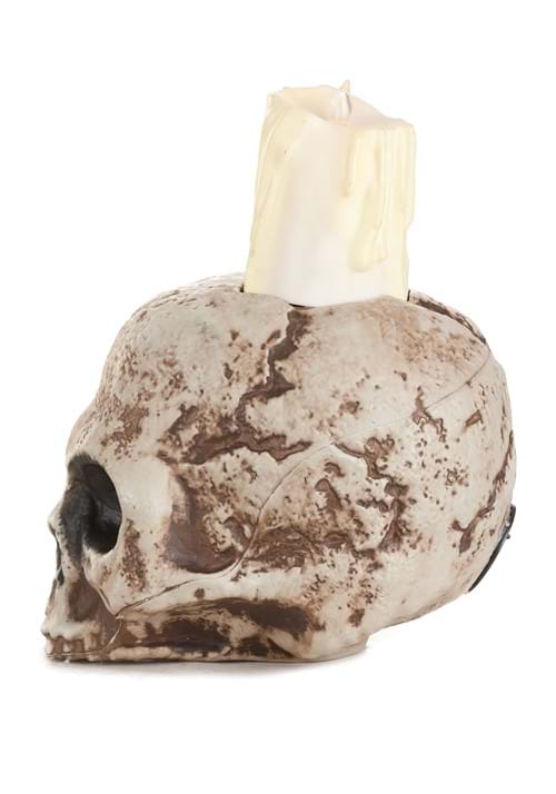 5-Inch Light Up Ancient Skull Candle Decoration - US 3998