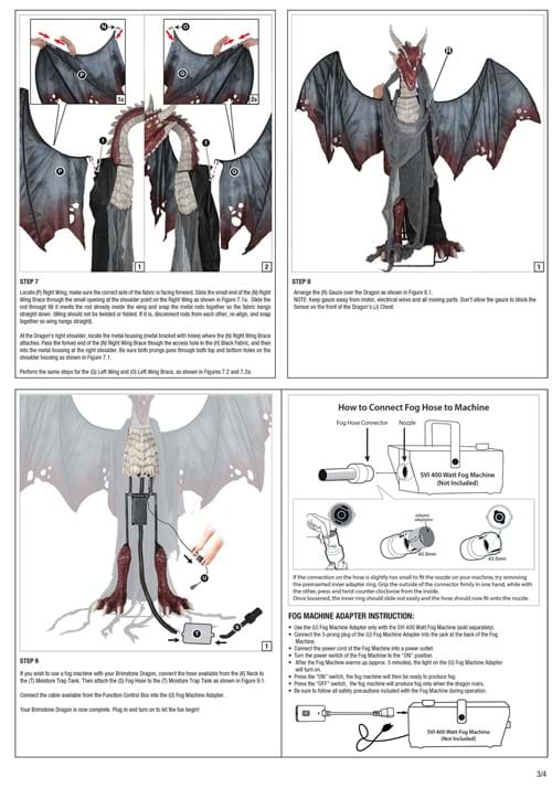 6FT Animated Brimstone Dragon Halloween Decoration - US 9563