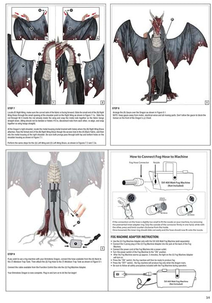 6FT Animated Brimstone Dragon Halloween Decoration - US 9563