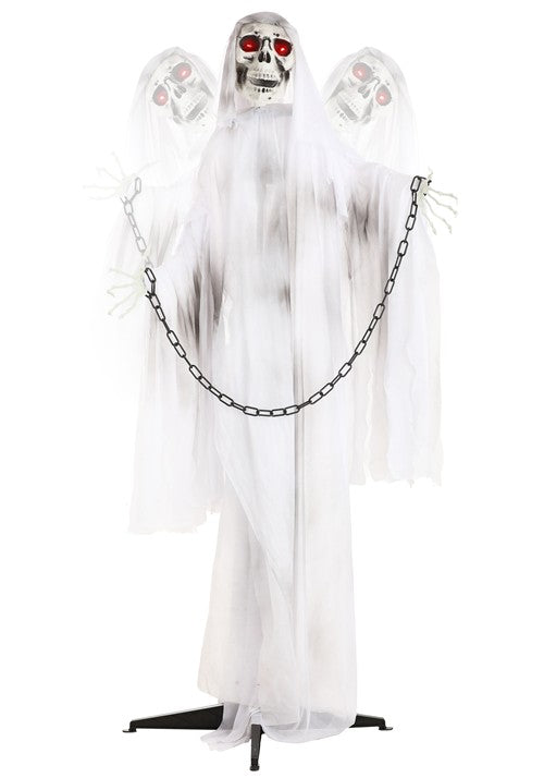 5.5FT Chained Skeleton Ghost Animatronic Decoration - Scream Saver - US 5496