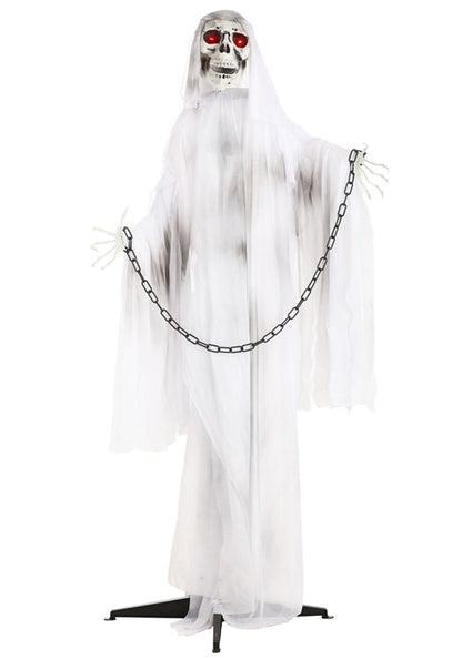 5.5FT Chained Skeleton Ghost Animatronic Decoration - Scream Saver - US 5496