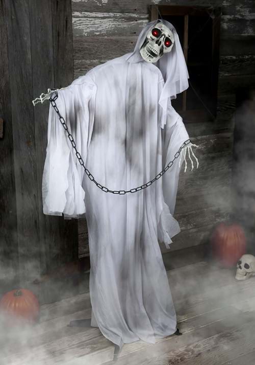 5.5FT Chained Skeleton Ghost Animatronic Decoration - Scream Saver - US 5496