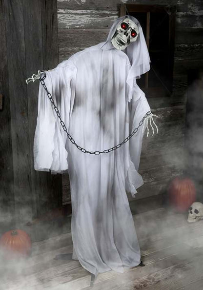 5.5FT Chained Skeleton Ghost Animatronic Decoration - Scream Saver - US 5496