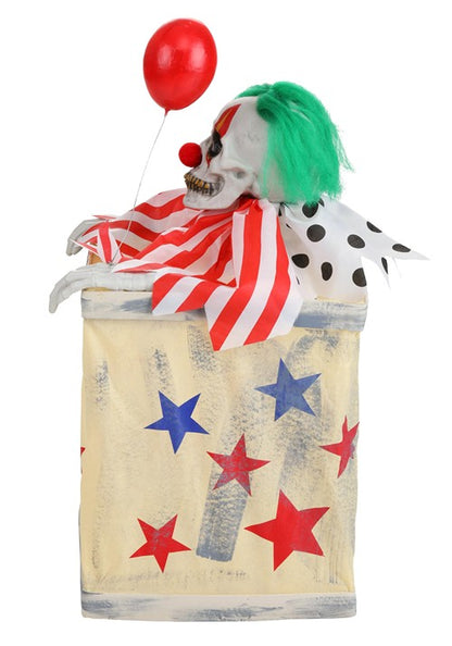 2.5FT Animated Laughing Evil Clown in Box Halloween Decoration - US 9044